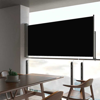 Vidaxl Toldo Lateral Retráctil De Jardín Negro 60x300 Cm_1