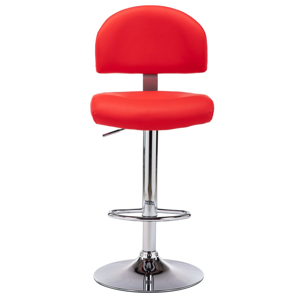 Taburete De Cocina De Cuero Sintético Rojo_0