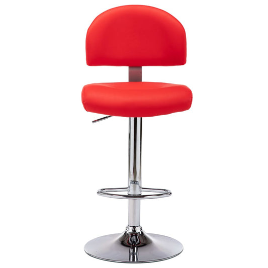 Taburete De Cocina De Cuero Sintético Rojo_0