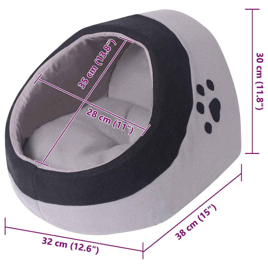 Vidaxl Cama Cubo Para Gatos Tamaño L Gris Y Negra_2