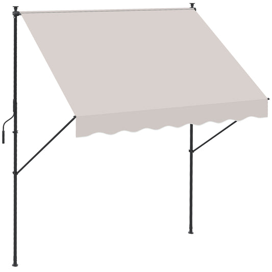 Outsunny Toldo Manual Retráctil 200x175x210-310cm Manivela Protecciónuv40+ Crema_0