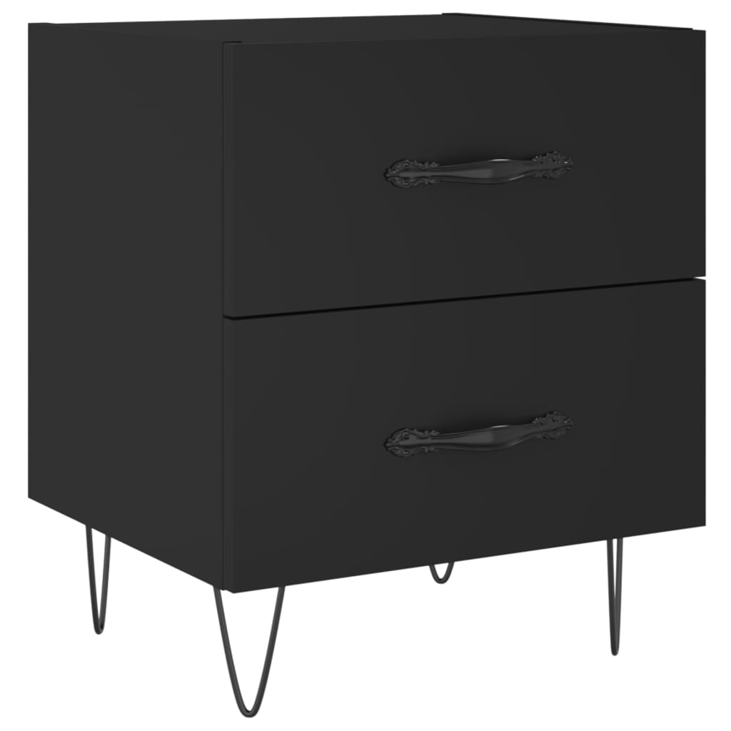 Mesitas De Noche 2 Uds Madera Ingeniería Negro 40x35x47,5 Cm_3