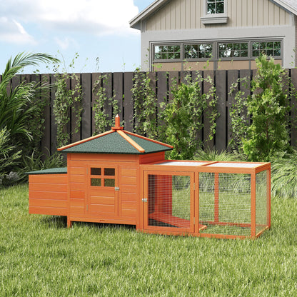 Pawhut Gallinero De Madera Exterior Con Nidos Corral 196x76x97 Cm Naranja_1