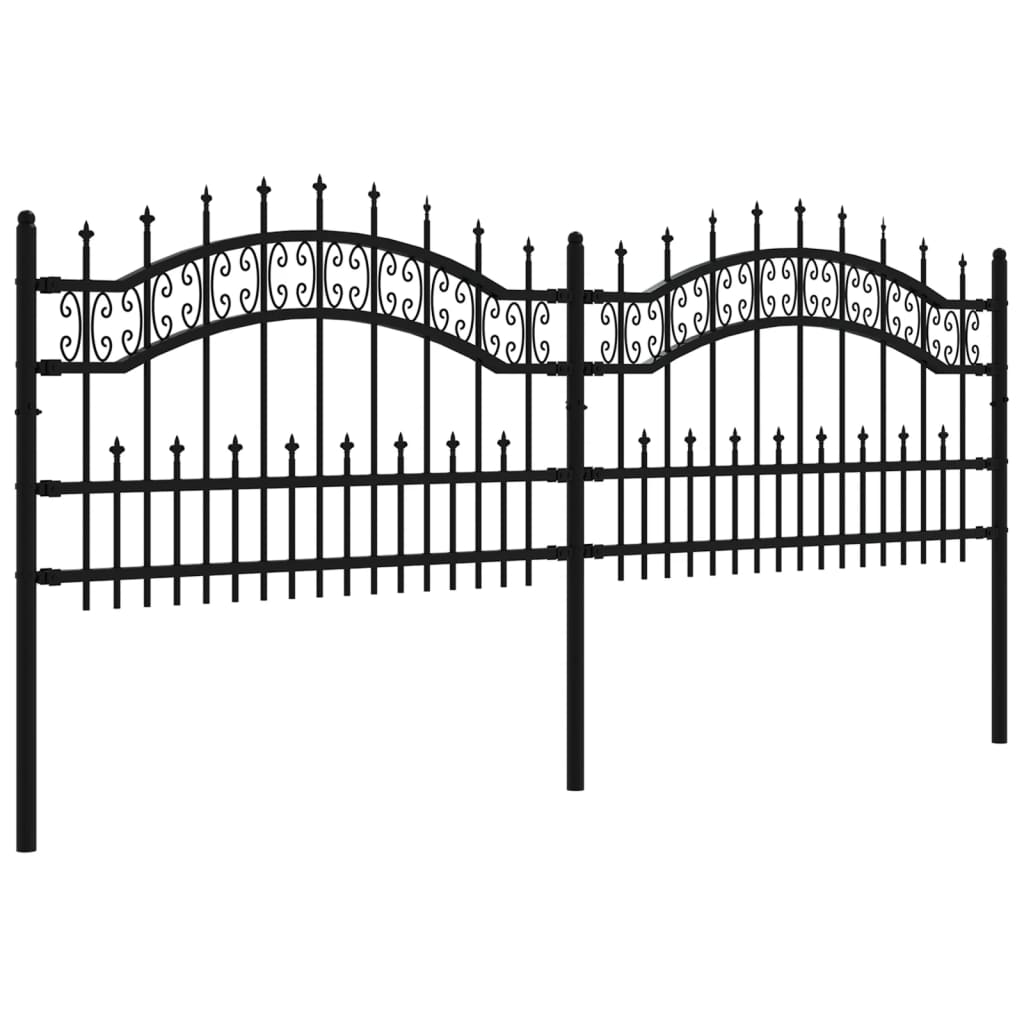 Valla De Jardín Con Punta De Lanza Acero Recubierto Negro 115cm / Vetonek_2