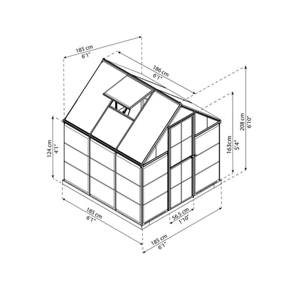 Invernadero Hybrid plateado 186x185x208 cm