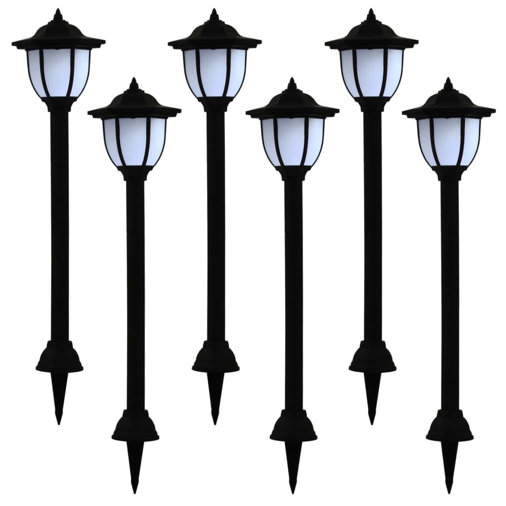 Vidaxl Lámparas Solares De Exterior Negras Led 6 Uds_0
