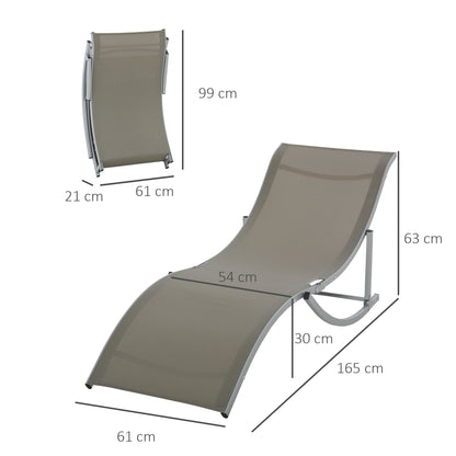 Outsunny 2 Tumbonas Plegables Forma De S Aluminio Texteline Para Terraza Gris_2