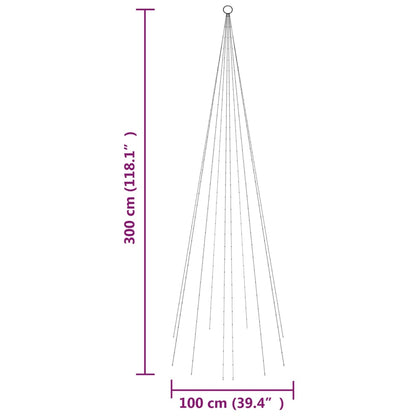 Vidaxl Árbol De Navidad En Asta De Bandera 310 Led Blanco Cálido 300cm_2