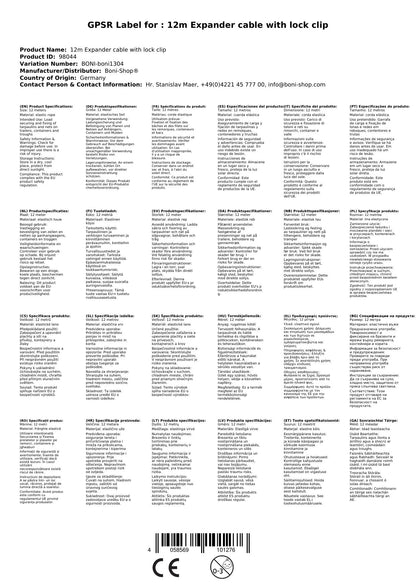 Cuerda Elástica 12m Con Clip - Sujeción Segura Para Toldo Y Lona