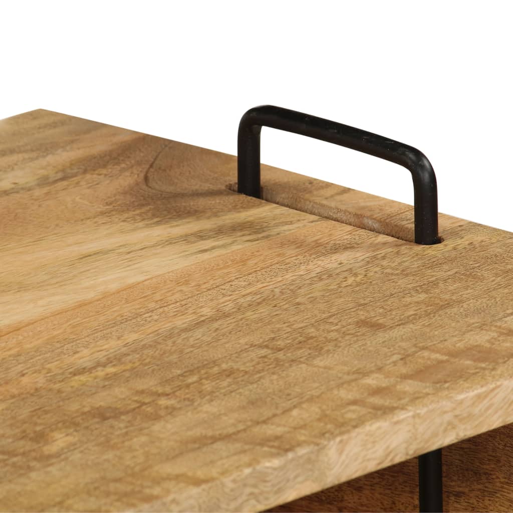 Mesa De Centro De Madera Maciza De Mango 100x60x45 Cm_3