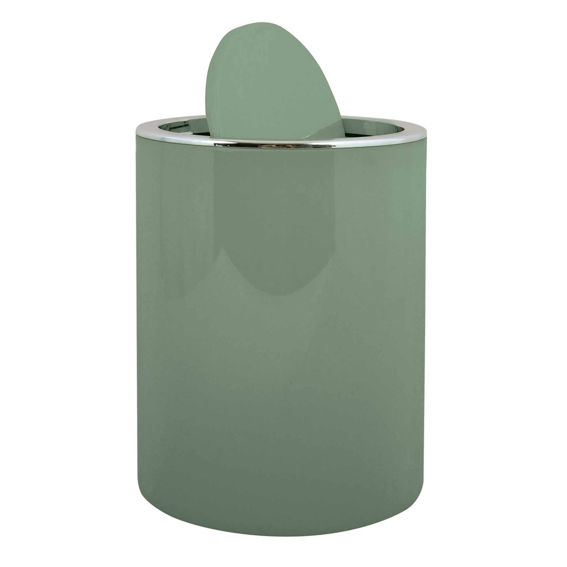 Papelera De Plastico Redondo Ako 5,5l Verde Oscuro_1