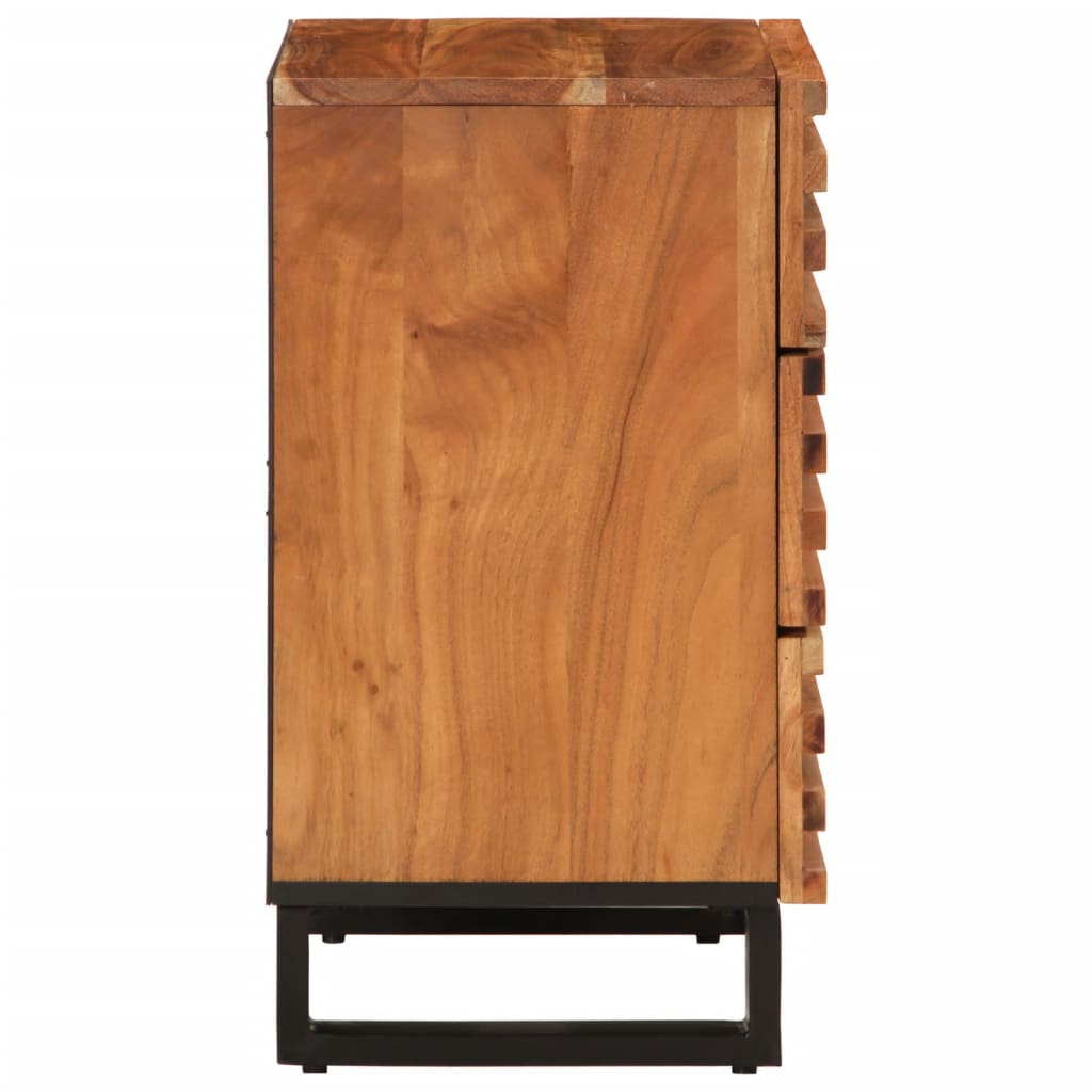 Mesita De Noche Madera Maciza De Acacia 50x34x62 Cm_2