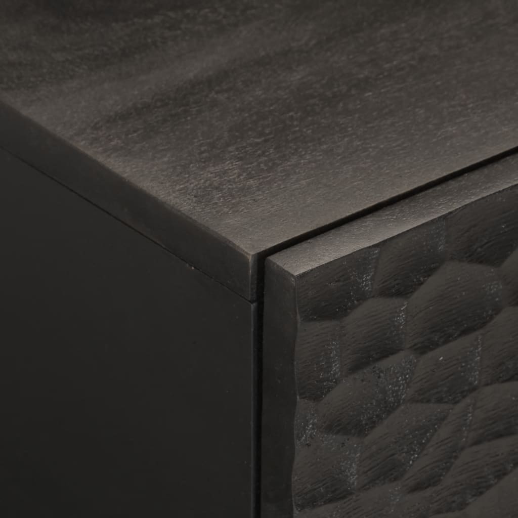Mesa De Centro Madera Maciza De Mango Negra 80x50x40 Cm_4