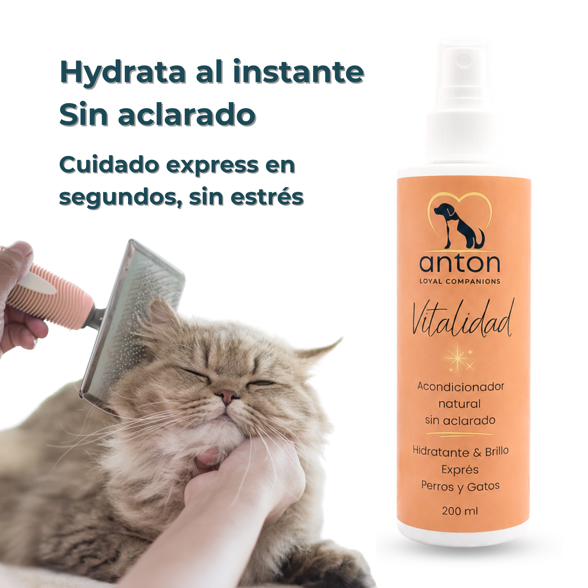 Acondicionador sin aclarado para el cuidado del pelaje de perros y gatos – Pack 2 x 200 ml_1