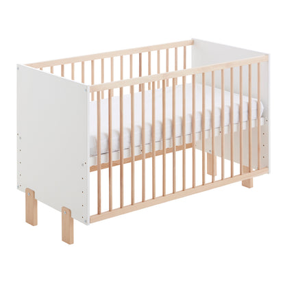 Cuna Convertible En Cama Umami Estilo Nórdico Infantil, Con Ruedas, Kit Colecho Y Barandillas De Seguridad_1