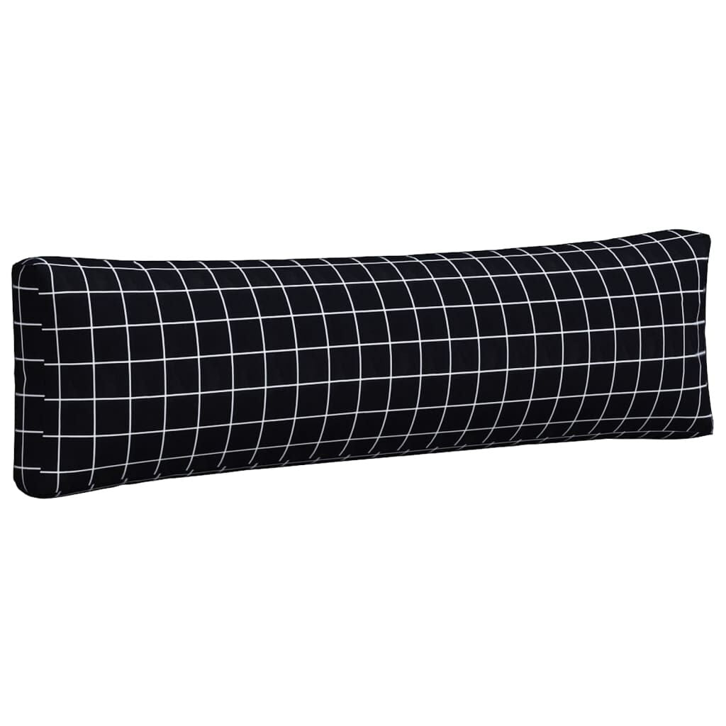 Vidaxl Cojines Para Palés 2 Piezas Tela Oxford A Cuadros Negros_4