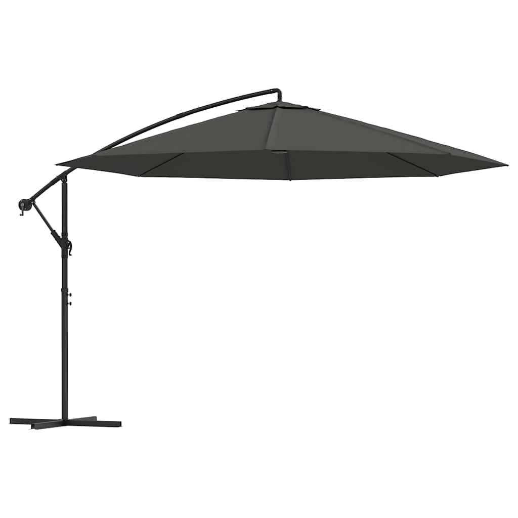 Vidaxl Sombrilla Voladiza Con Poste De Aluminio Gris Antracita 350 Cm_0