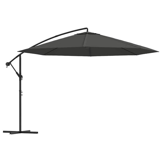 Vidaxl Sombrilla Voladiza Con Poste De Aluminio Gris Antracita 350 Cm_0