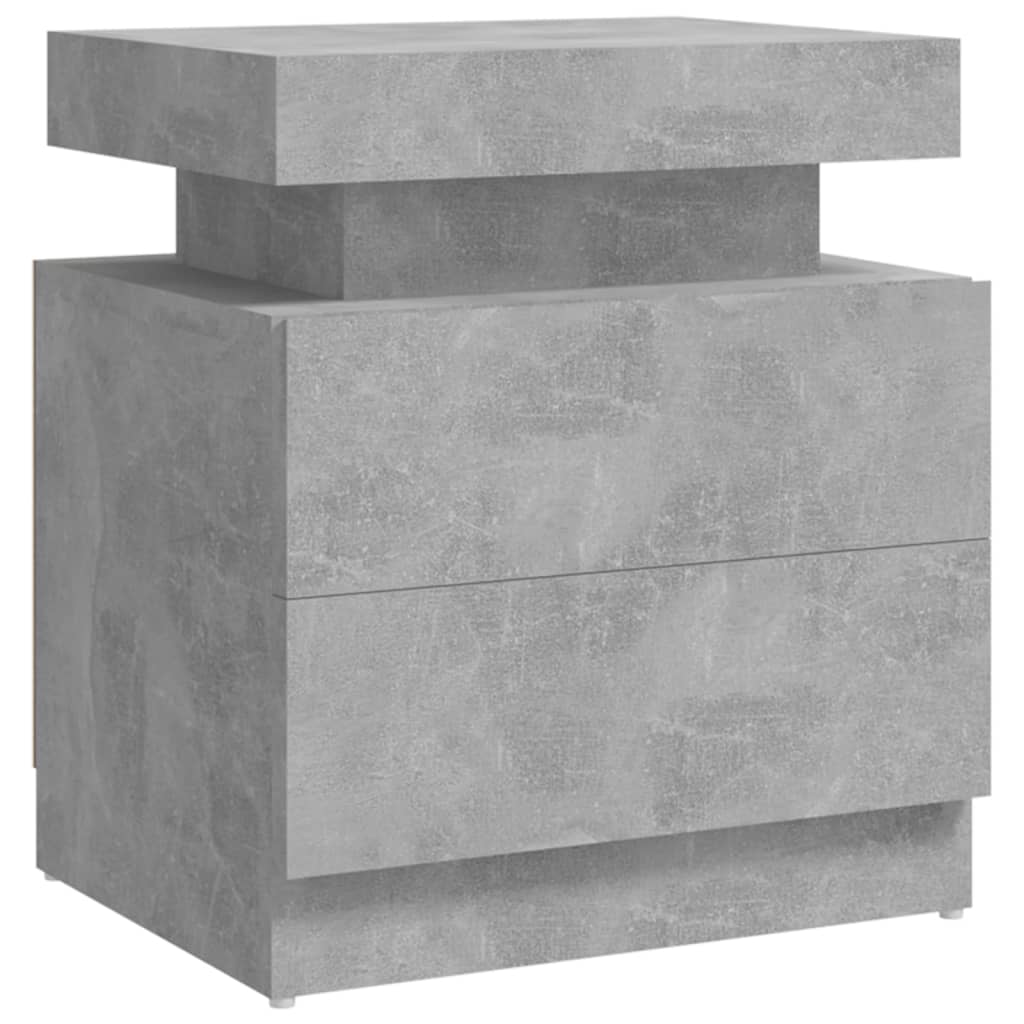 Mesita De Noche Madera De Ingeniería Gris Hormigón 45x35x52 Cm_0