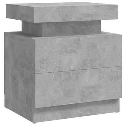 Mesita De Noche Madera De Ingeniería Gris Hormigón 45x35x52 Cm_0