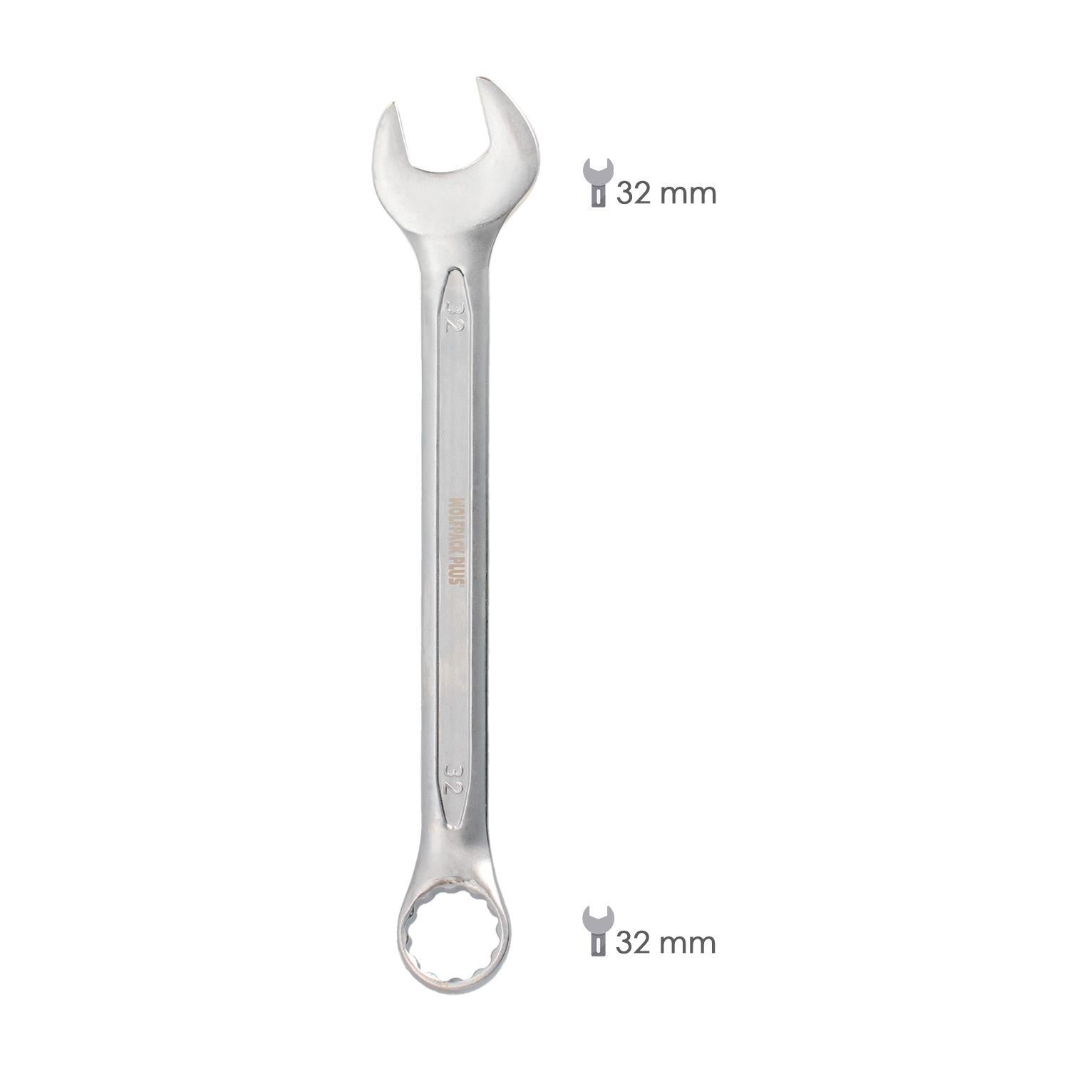 Llave Combinada Plus 32x32 Acero Cromo Vanadio Din 3113. Llave Doble Boca, Llave Fija, Llave Estrella_1