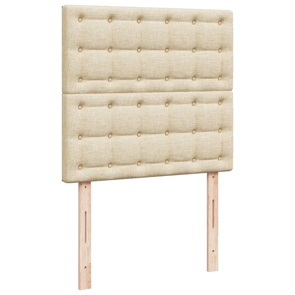 Cama Box Spring Con Colchón Tela Color Crema 90x190 Cm / Vetonek_2