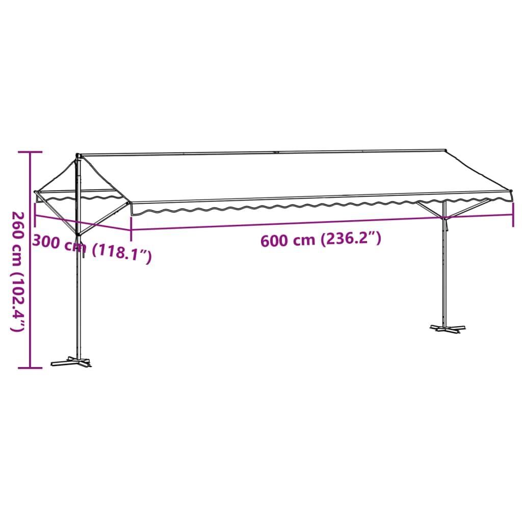 Vidaxl Toldo De Pie Tela Y Acero Azul Y Blanco 600x300 Cm_2