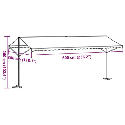 Vidaxl Toldo De Pie Tela Y Acero Azul Y Blanco 600x300 Cm_2