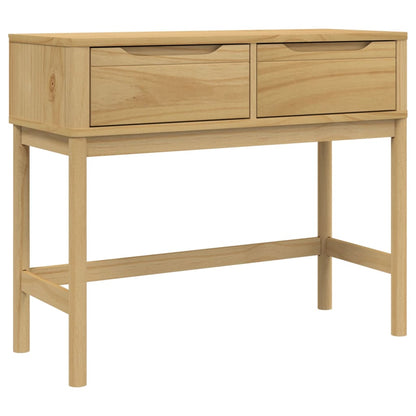 Mesa Consola Floro Madera Maciza De Pino Marrón 89,5x36,5x73 Cm_0