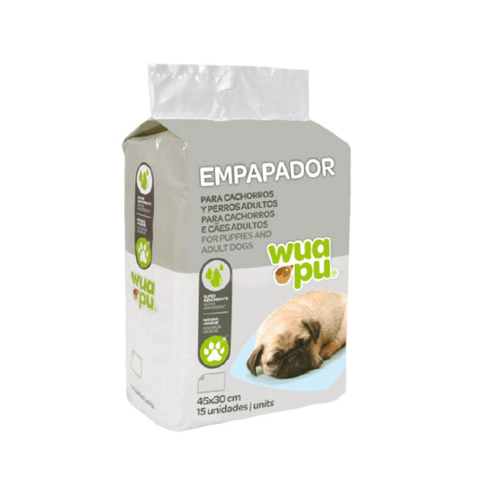 15 Empapadores Higiénicos Para Perro Wuapu, Gran Poder De Absorción. Talla S 45x30 Cm_0