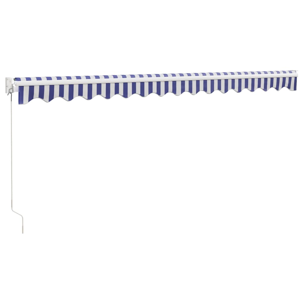 Toldo Retráctil Aluminio Y Tela Azul Y Blanco 4x3 M_5