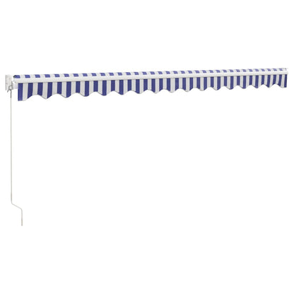 Toldo Retráctil Aluminio Y Tela Azul Y Blanco 4x3 M_5