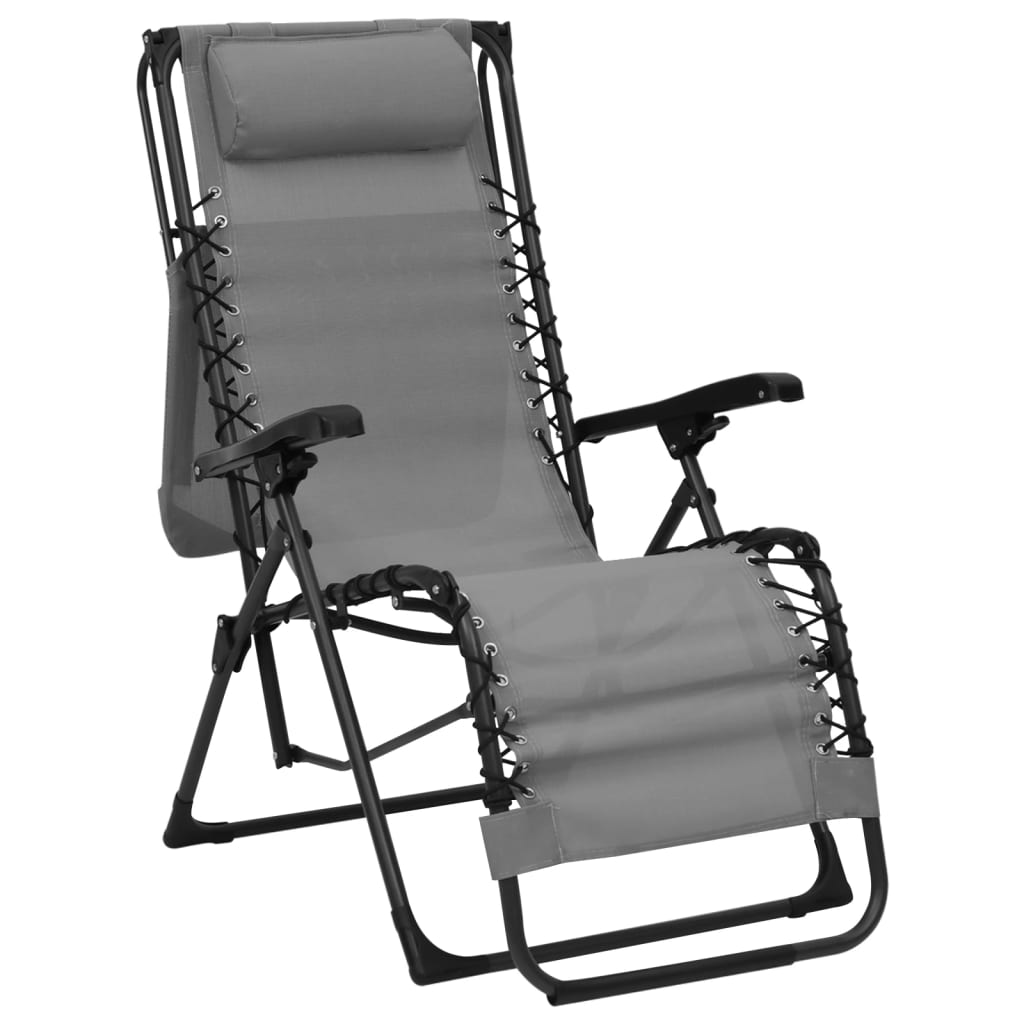 Sillas Plegables 2 Unidades Textilene Gris_4