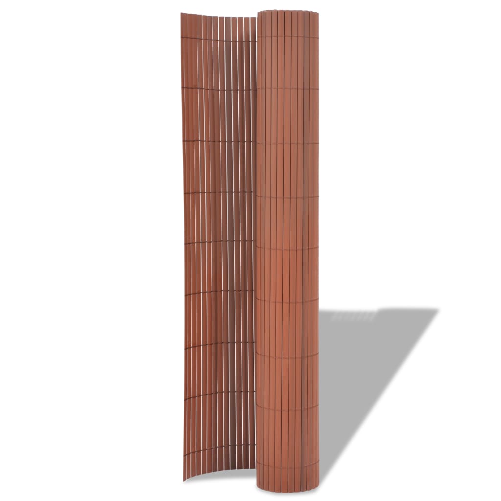 Valla De Jardín De Doble Cara Pvc Marrón 90x500 Cm / Vetonek_1