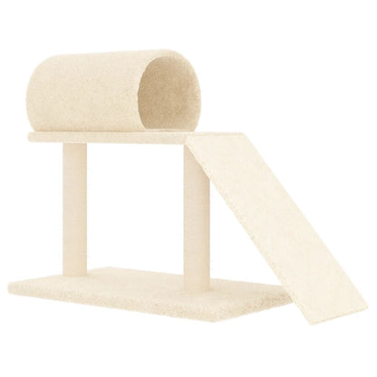 Vidaxl Rascador Para Gatos Con Túnel Y Escalera Color Crema 55,5 Cm_0