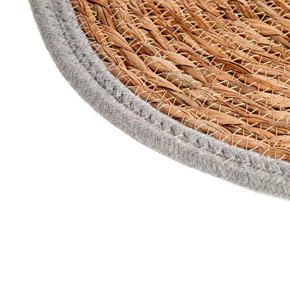 Tapete Natural Borde Gris 35cm Colección Kinvara