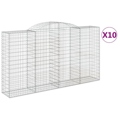 Cestas Gaviones 10 Uds Forma De Arco Hierro 300x50x160/180 Cm_0