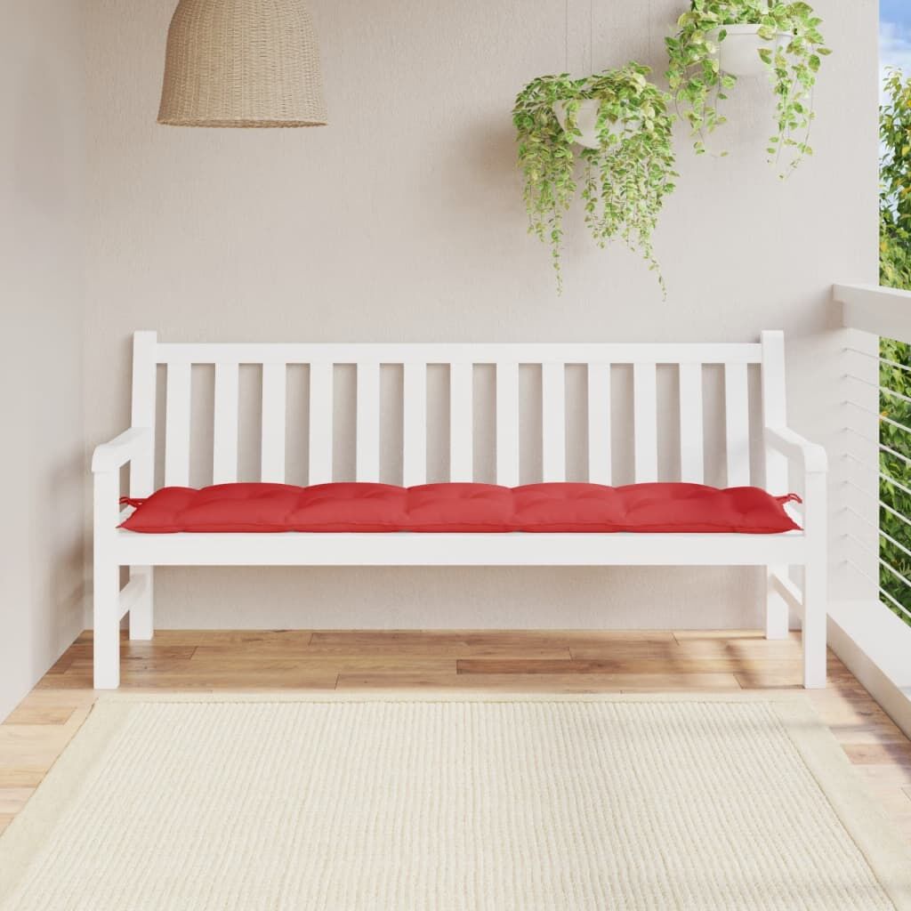 Vidaxl Cojín De Banco De Jardín Tela Oxford Rojo 180x50x7 Cm_1