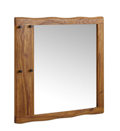 Espejo Pasillo Madera Maciza De Sheesham 80x80x3 Cm_0