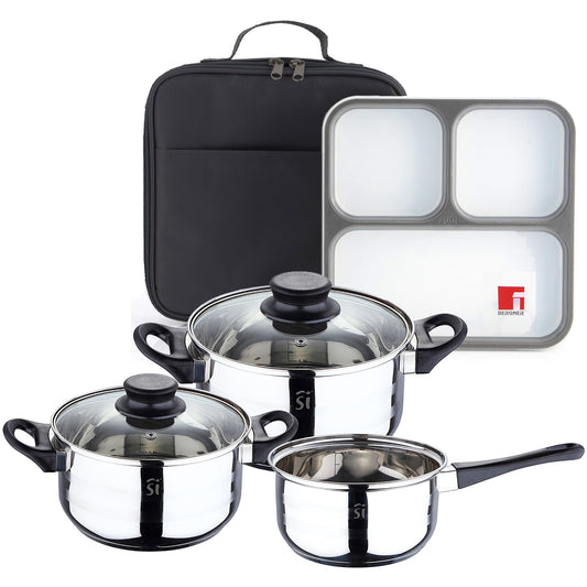 Pack Batería De Cocina 5 Piezas + Set Hermético Con Bolsa Isotérmica_0