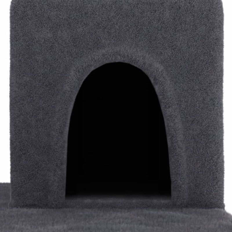 Vidaxl Rascador Para Gatos Con Postes De Sisal Gris Oscuro 154 Cm_5