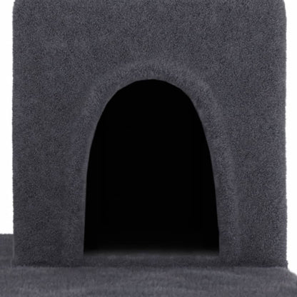 Vidaxl Rascador Para Gatos Con Postes De Sisal Gris Oscuro 154 Cm_5