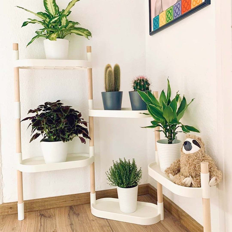 Soporte Modular Citysens De 6 Bandejas  – Blanco, Polipropileno 100% Reciclado Y Madera Ecológica Pefc_1