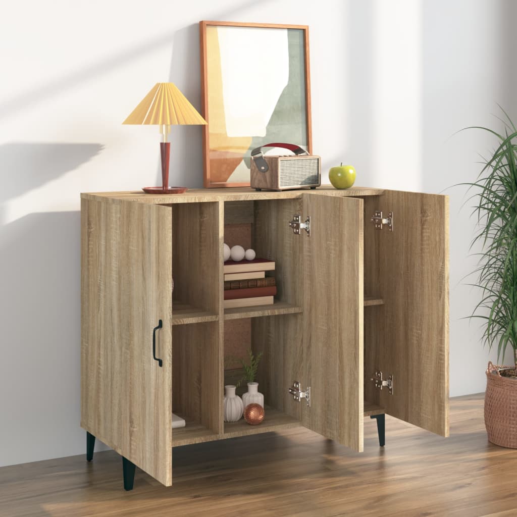 Aparador De Madera De Ingeniería Roble Sonoma 90x34x80 Cm / Vetonek_4