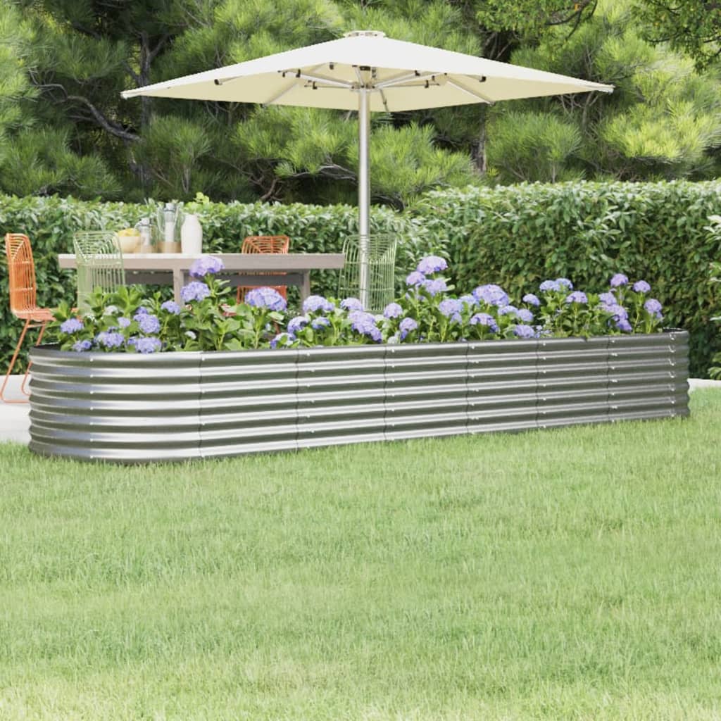 Jardinera Arriate Acero Galvanizado Plata 296x80x36 Cm_1