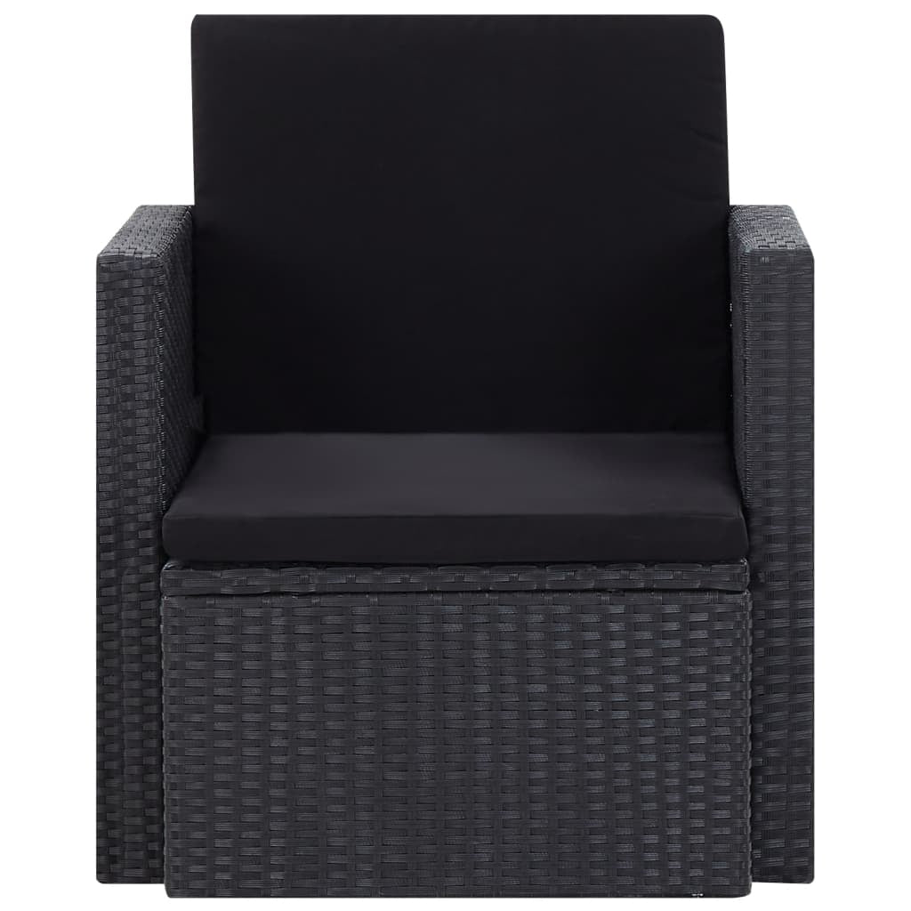 Vidaxl Sillón De Jardín Con Cojines Ratán Sintético Negro_1