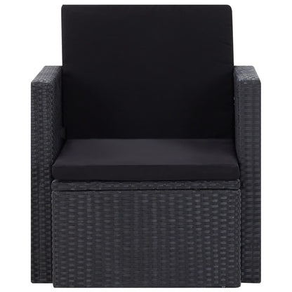 Vidaxl Sillón De Jardín Con Cojines Ratán Sintético Negro_1