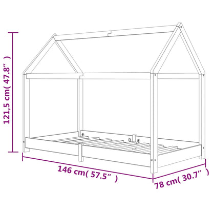 Estructura De Cama Infantil De Madera Maciza De Pino 70x140 Cm / Vetonek_1