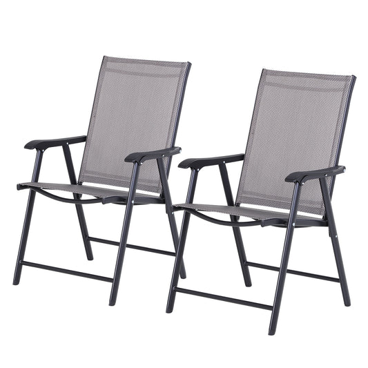 Outsunny Conjunto De 2 Sillas Plegables Con Reposabrazos Para Jardín O Terraza_0