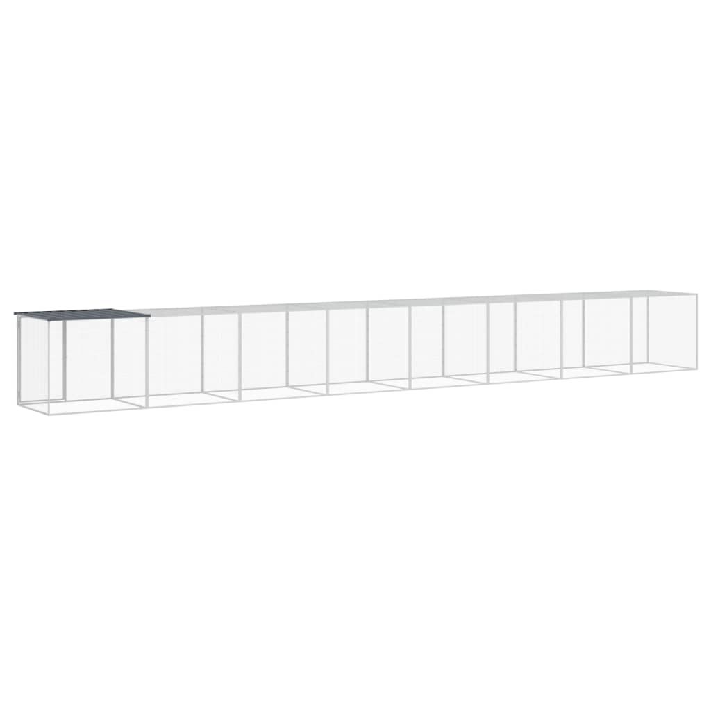 Vidaxl Gallinero Con Techo Acero Galvanizado Antracita 803x98x90 Cm_4